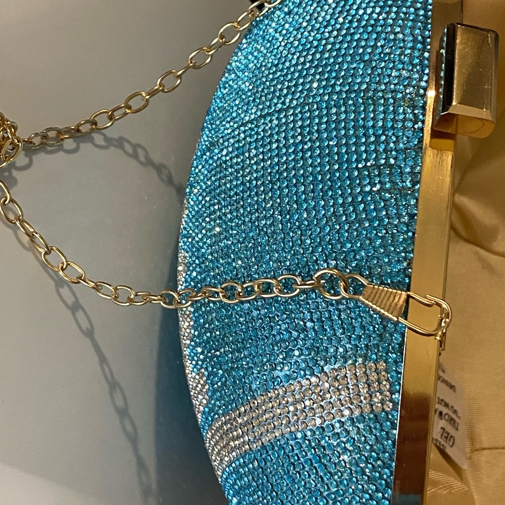 Cute blue crystal bling purse or clutch bag - Picture 5 of 5